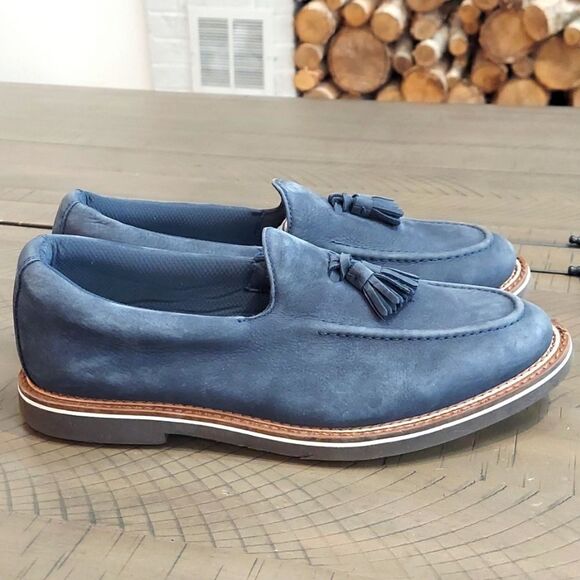 Peter Millar Men’s Navy Suede Crown Tassel Loafer Sz 8.5 - Picture 1 of 9